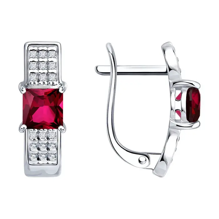 Серьги с английским замком из серебра