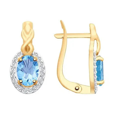 Серьги с английским замком из красного золота