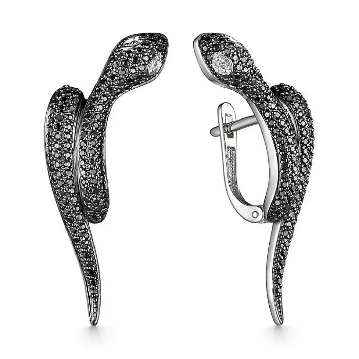 Серьги с английским замком из белого золота