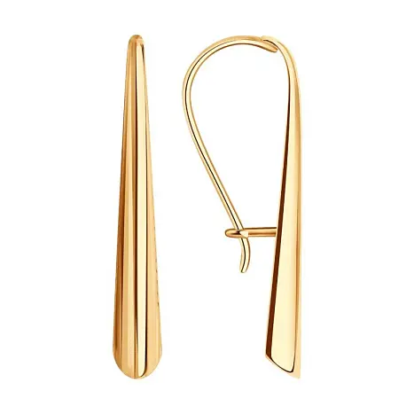 Серьги петельки из красного золота