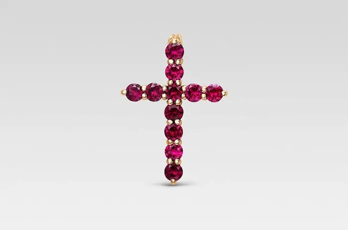 Подвеска декоративный крест из красного золота