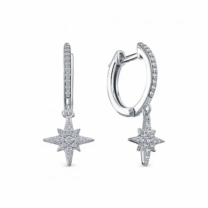 Серьги подвесные из серебра