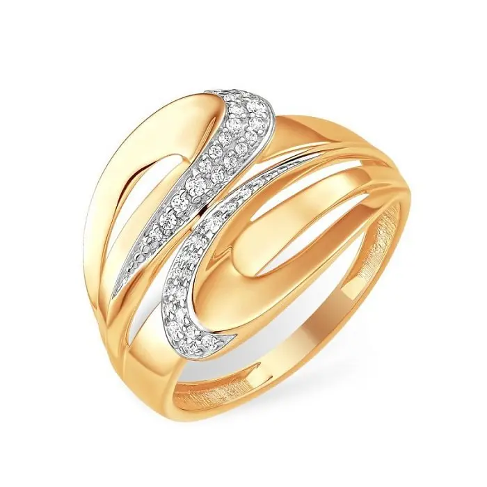 Кольцо декоративное из красного золота