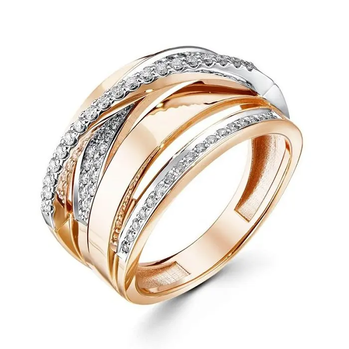 Кольцо декоративное из комбинированного золота