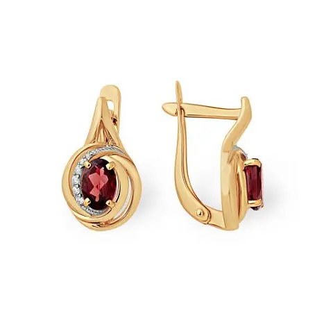 Серьги с английским замком из красного золота