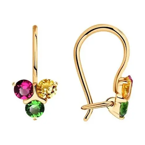 Серьги детские из позолоты