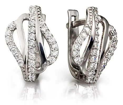 Серьги с английским замком из серебра
