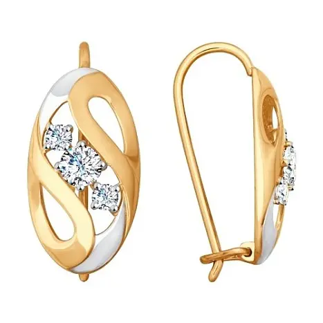 Серьги петельки из красного золота