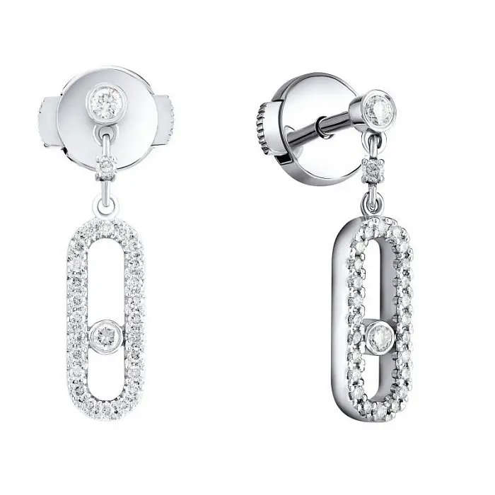 Серьги пуссеты из белого золота Серьги пуссеты из белого золота