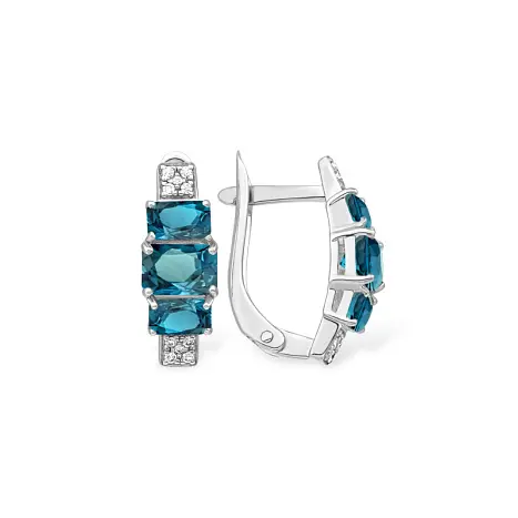 Серьги с английским замком из серебра