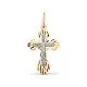 Подвеска крест из комбинированного золота
