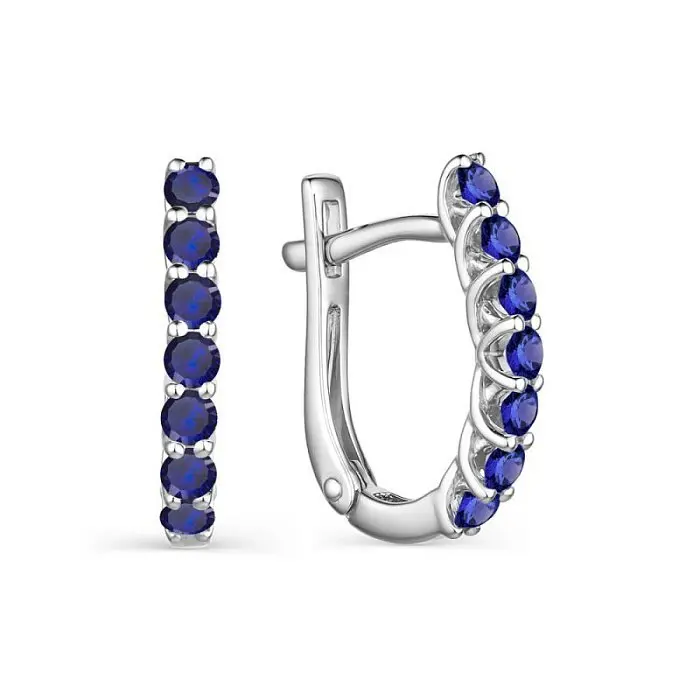 Серьги с английским замком из белого золота