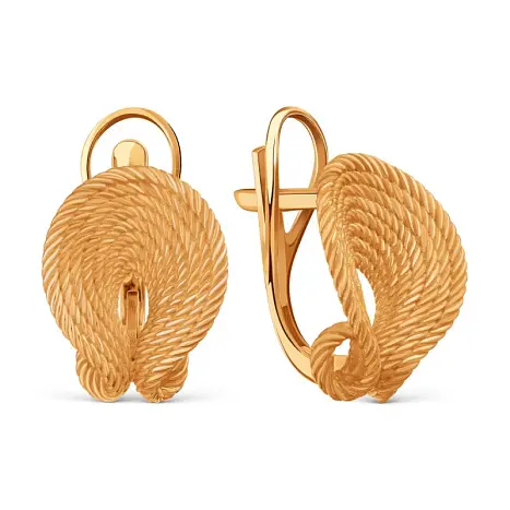 Серьги с английским замком из красного золота