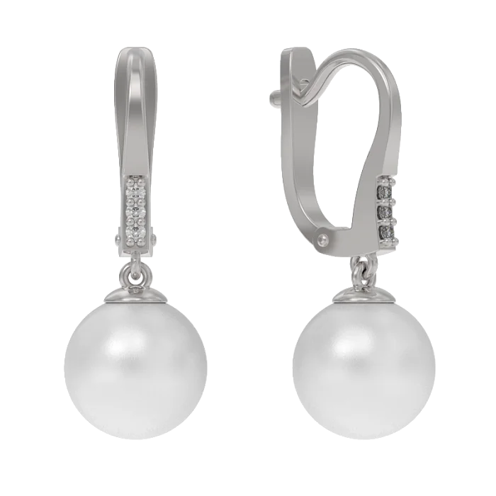 Серьги подвесные из серебра