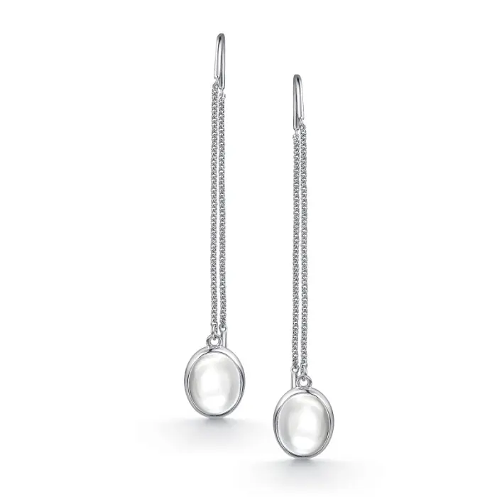 Серьги цепочки из серебра