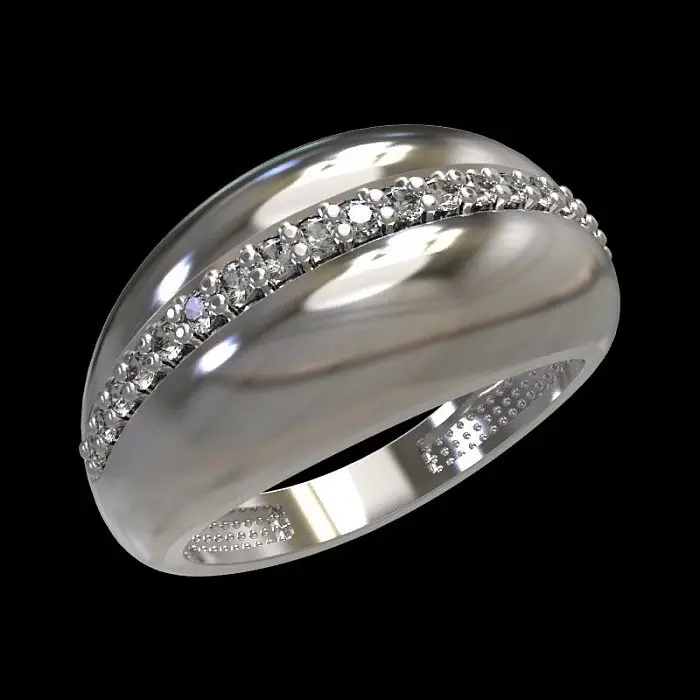 Кольцо декоративное из серебра вид 1