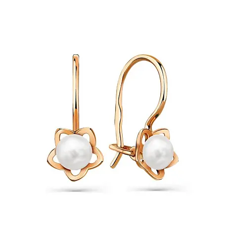 Серьги детские из красного золота
