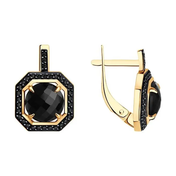 Серьги с английским замком из красного золота