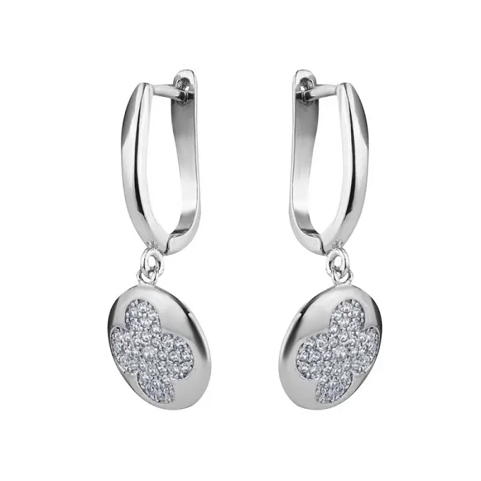 Серьги подвесные из серебра