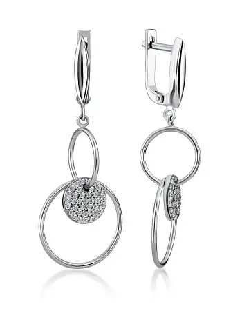 Серьги подвесные из серебра