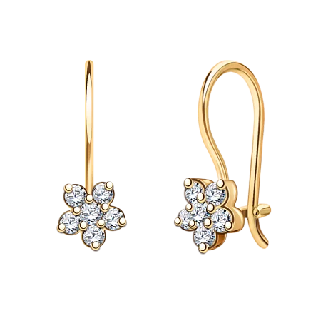 Серьги детские из красного золота