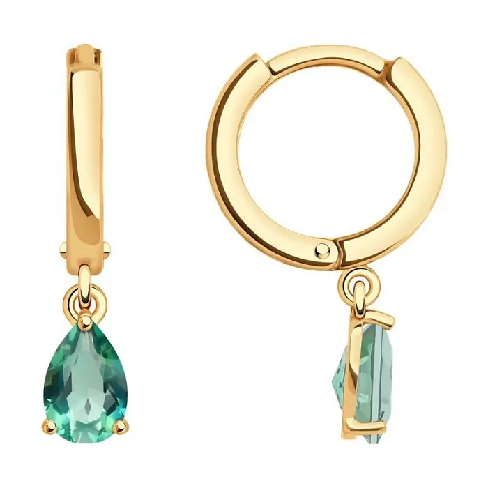 Серьги конго из красного золота