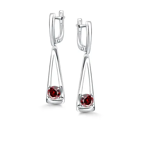 Серьги подвесные из серебра