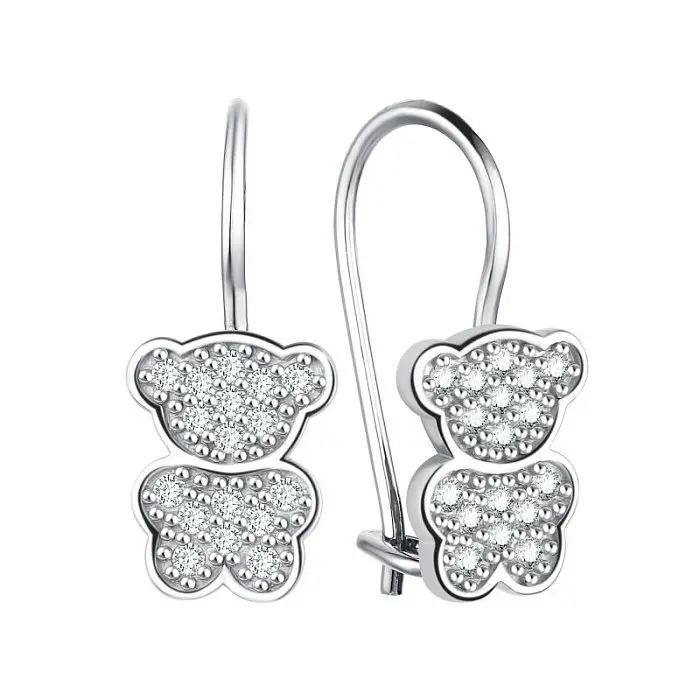 Серьги детские из серебра вид 1