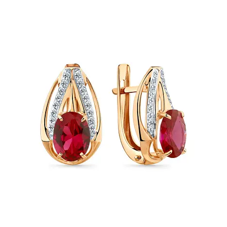 Серьги с английским замком из красного золота