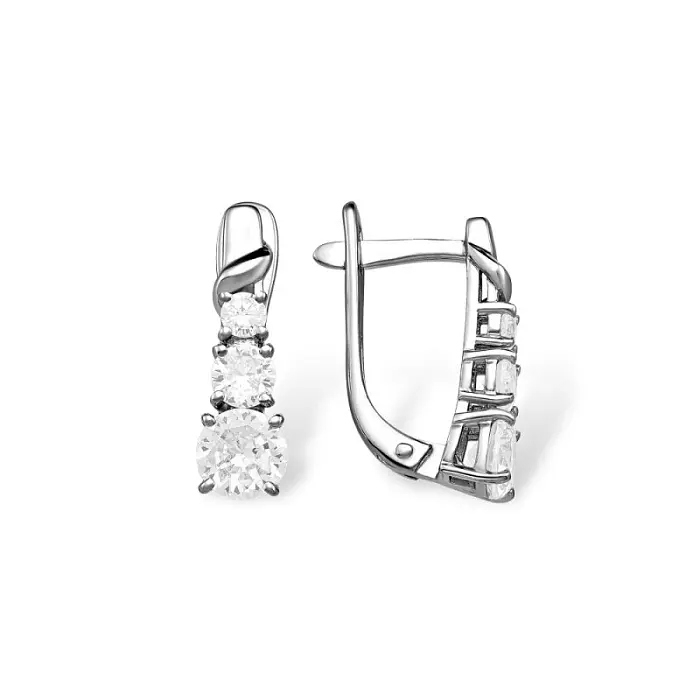 Серьги с английским замком из серебра