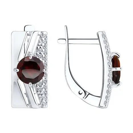 Серьги с английским замком из серебра
