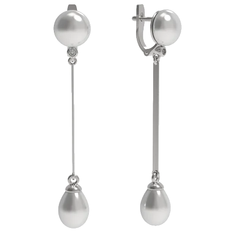 Серьги подвесные из серебра