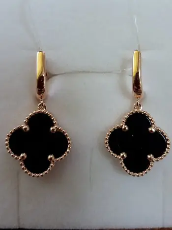 Серьги подвесные из красного золота