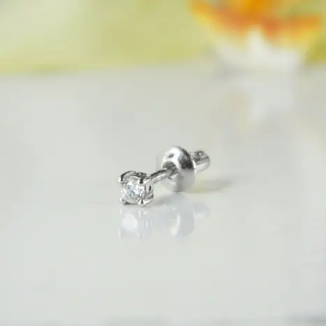 Серьги одиночные из серебра с фианитами