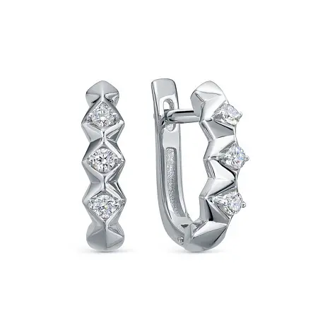 Серьги с английским замком из белого золота