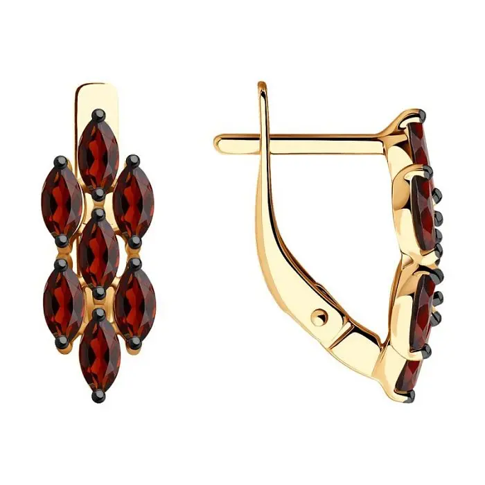 Серьги с английским замком из красного золота