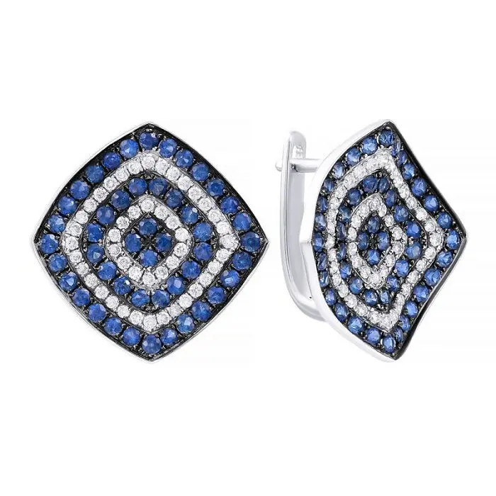 Серьги с английским замком из белого золота