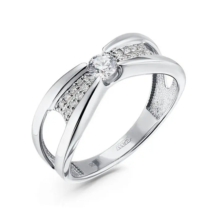 Кольцо декоративное из белого золота