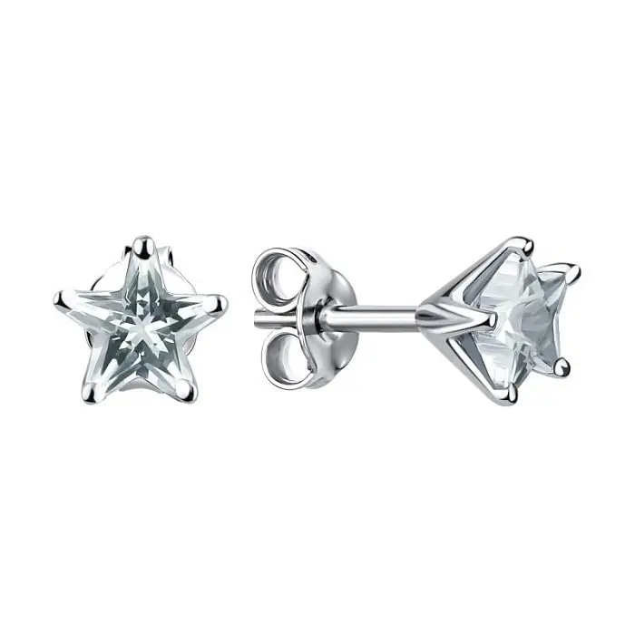 Серьги пуссеты из серебра вид 1