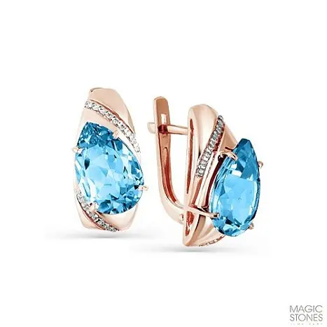 Серьги с английским замком из красного золота