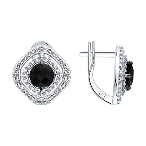 Серьги с английским замком из серебра