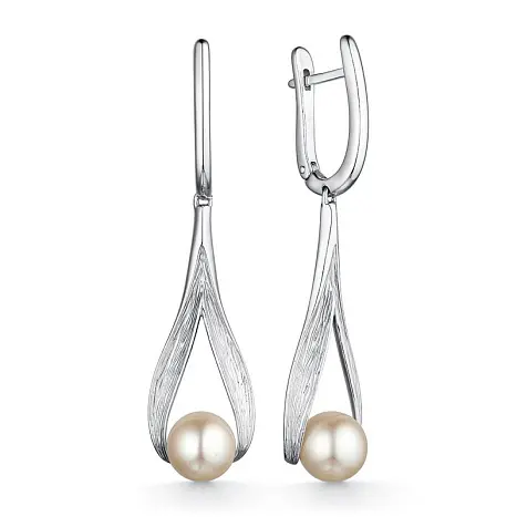 Серьги подвесные из серебра
