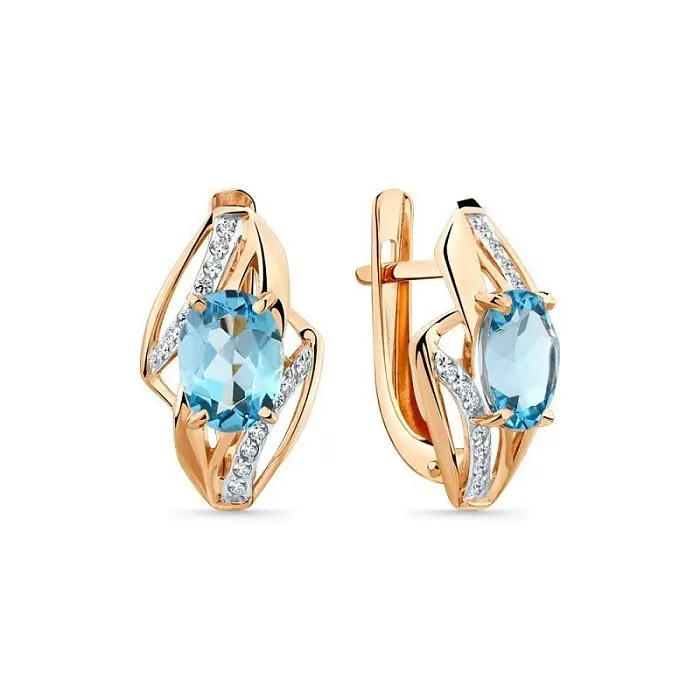 Серьги с английским замком из красного золота