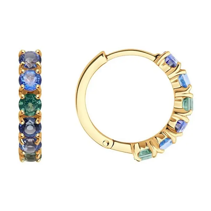 Серьги конго из красного золота