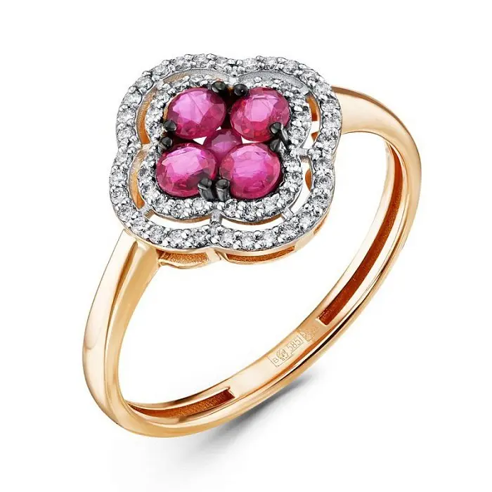 Кольцо декоративное из комбинированного золота