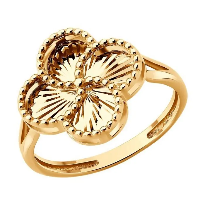 Кольцо декоративное из красного золота