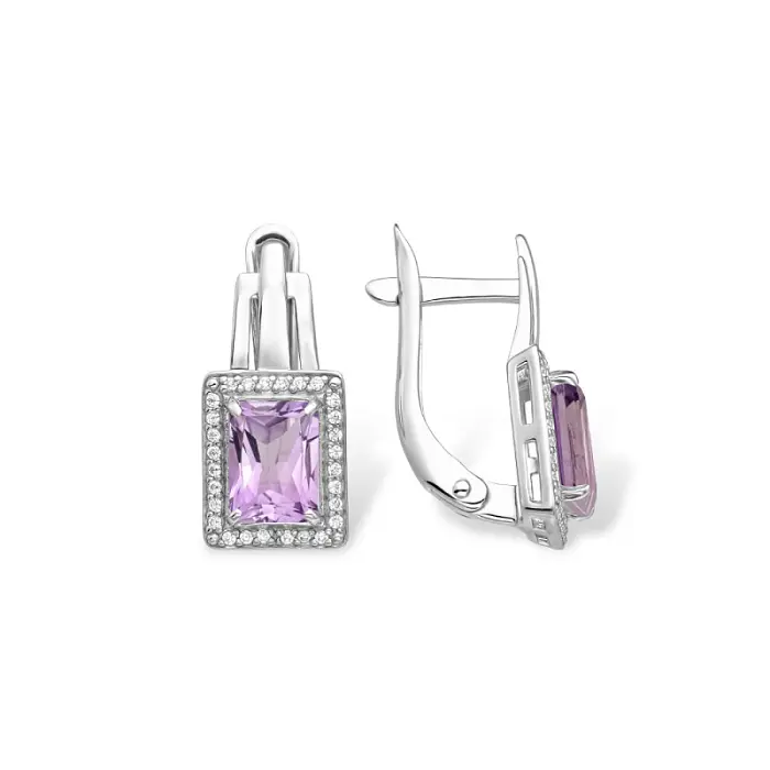 Серьги с английским замком из серебра