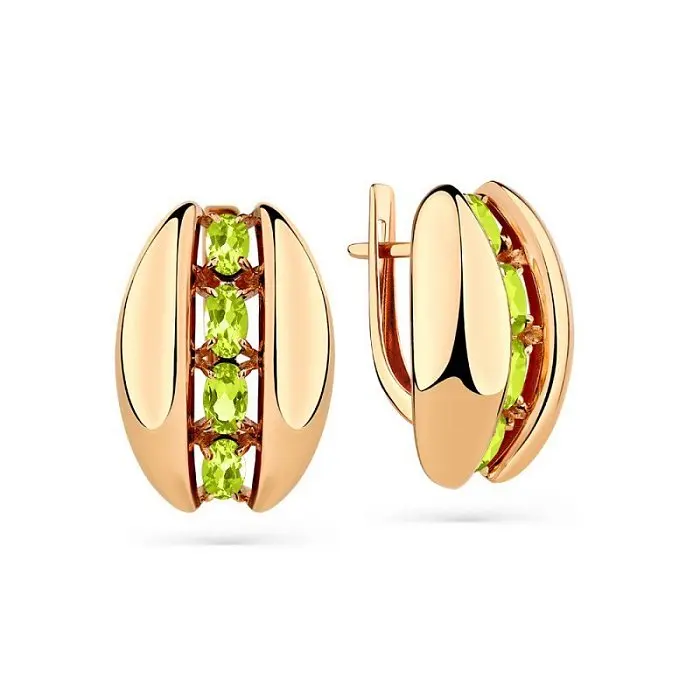 Серьги с английским замком из красного золота