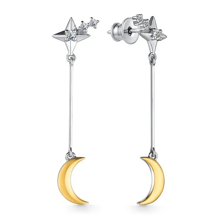 Серьги одиночные из серебра