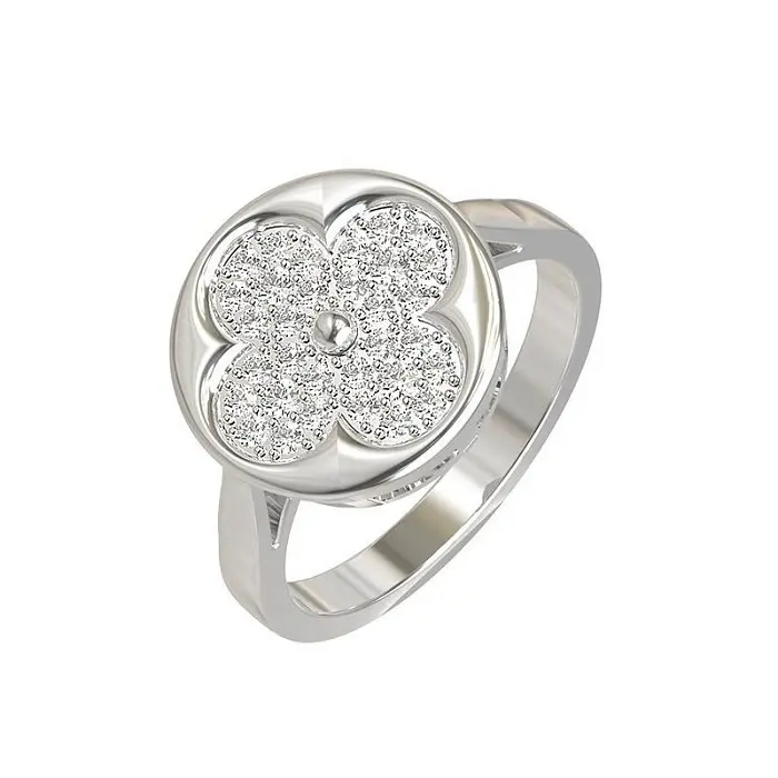 Кольцо декоративное из белого золота